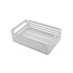 image of GET IR-722-W Condiment Stand, 12-1/2" x 8-3/4" x 4", Rectangular, 1-Tier, Holds 6 4" Jars, White Iron