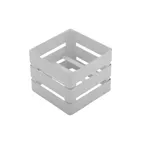 image of GET IR-724-W Curator Condiment Stand, Square, 4-1/4" x 4-1/4" x 3-1/2", Powder-Coated Iron, White