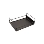 image of GET IR-734-MG Condiment Stand, 8-1/2" x 12-1/2" x 3-3/4", 6-slot, gun metal powder-coated iron wire