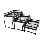 image of GET IR-735-MG-1292MG Nesting Stand Set 4‑Piece 3‑Tier 14‑1/8"L×9‑3/8"W×11‑3/4"H Grey + Baskets - Set