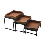 image of GET IR-735-MG-1292UR Stand Set 4‑Piece 3‑Tier, 14‑1/8" L × 9‑3/8" W × 11‑3/4" H, Grey Iron Boxes - Set