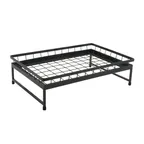 image of GET IR-736-MG-1812MG 2‑Piece Stand Set, 17.75"L x 11.88"W x 6"H, Grey Iron Stand & Wire Basket