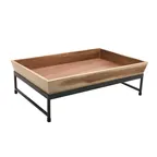 image of GET IR-736-MG-WB1812UR Urban Renewal 2-Piece Stand Set, 17-3/4" x 11-7/8" x 6" Grey Stand Wood Tray