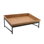 image of GET IR-737-MG-BAMTRY Display 2-Piece Rect. 17.75"L x12"W x7-7/8"H 1-Tier Gunmetal Bamboo Tray - Set