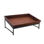 image of GET IR-737-MG-WB1812W Grey Rectangular Stand, 17‑3/4" L x 12" W x 7‑7/8" H, Iron Base with Tray - Set