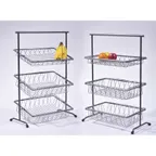image of GET IR-907 Urban Renewal POP Pane Stand - 22" X 11" X 31¼" Gray Powdered Iron Tilt 3‑Tier Rect