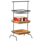 image of GET IR-909 POP Display Stand, 17" W x 12" D x 19.5" H Square, 3‑Tier Iron, Gray