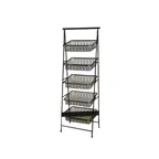 image of GET IR-951T-BK POP Stand, 23.5" x 14" x 64" Black Metal Rectangular, 5‑Tier Tilted, Height 30"+