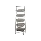 image of GET IR-951T-SV POP™ Pane Stand, 23-1/2" x 14" x 64" Rectangular 5‑Tier Tilted Metal Silver