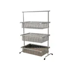 image of GET IR-952-SV POP™ Pane Stand, 22-3/4" x 11" x 31-1/4" 3‑Tier Silver Riser, Height 30"
