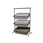 image of GET IR-952T-BK Urban Renewal POP Pane Stand, 22-3/4" x 11" x 31-1/4" 3‑Tier Metal Black, Height 30"+