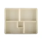 image of GET JW11852T-ES Bento Box, 10-3/4" x 8-3/8" x 2"H, Two‑Tone Melamine, Sand Interior, Ebony Exterior