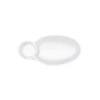 image of GET JWC1408-W Chip & Dip Bowl, 10" x 5-1/2" x 2-1/8", 2-Compartment Melamine White