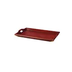 image of GET LUX-2518-M Luxury Room Service Tray, Rectangular 25" x 16", Mahogany with Brass Reinforcement