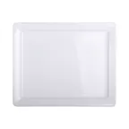 image of GET M1013RC-W Platter, 13"L x 10-1/2"W x 1-1/8"H, White Melamine,Break/Chip, Stain/Scratch Resistant