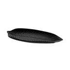 image of GET M105PL-B Elite Global Solutions Platter, 10-1/4"L x 5"W x 1"H, Leaf Shape, Melamine, Black