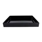 image of GET M12152-B Food Bin, 15" x 12" x 2", Black Melamine, BPA‑Free, Dishwasher Safe, Break‑Resistant
