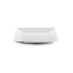 image of GET M1313SQ-NW Plate, 13-1/2" x 1-3/4"H Square, Medium Rim, White Melamine, Break/Chip Resistant