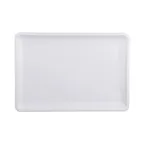 image of GET M139RC-W Elite Serving Platter, 13"L x 9"W x 3/4"H, Rectangular, Melamine, White