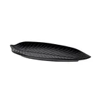 image of GET M1465PL-B Platter, 14"L x 6-1/2"W x 1"H, Leaf Shape, Melamine Black, Break & Chip Resistant