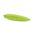 image of GET M1465PL-DG Platter, 14"L x 6-1/2"W x 1"H, Leaf Shape, Green Melamine, Scratch Resistant