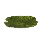 image of GET M14PL-DG - Green Leaf Melamine Serving Platter, 14" x 13-1/2" x 1-3/4", BPA-Free, Dishwasher Safe