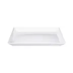 image of GET M1512B-W Serving Platter, 15" x 12" x 1-1/2", White, Melamine, BPA‑Free, Dishwasher Safe