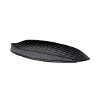 image of GET M179PL-B Elite Solutions Platter, 17 3/4"L x 9 1/2"W x 1"H, Large Leaf Shape, Melamine, Black