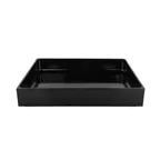 image of GET M21012-B Food Bin, 12" x 10" x 2", Black Melamine, Break/Chip/Stain Resistant, Dishwasher Safe