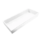 image of GET M6152-W Food Bin, 15" x 6" x 2" Rectangular, White Melamine, Break Resistant, BPA Free