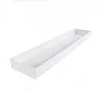 image of GET M6302-W Food Bin, 30"L x 6"W x 2"H, White Melamine, Break/Chip/ Scratch Resistant, BPA Free
