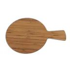 image of GET M7RW-BB Melamine Serving Board, 7" Dia. x 1/2" H, Round, 4" Handle, Faux Bamboo, BPA Free