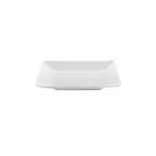 image of GET M99SQ-NW Square Plate, 9" x 1-1/4" H, Medium Rim, White Melamine, Dishwasher Safe