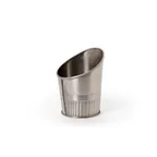 image of GET MC-34-SS Clipper Mill French Fry Cup, 10 Oz, 3-1/2" Dia x 4-1/2" H, Angled Stainless Steel
