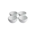 image of GET MJ601GB Bugambilia Condiment Bowl - 4 Division, 10 Oz, 9-1/2" x 2-1/2", Aluminum, Granite Black