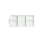 image of GET MJ602ST Bugambilia 5‑Division Condiment Dish, 10 oz, 9.84" L × 4.45" W, cast aluminum
