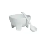 image of GET MJS01-MOD Bugambilia Molcajete, 6-3/4 Oz., 4-1/4"L x 4-1/4"W, 2-1/2" Deep, Aluminum, White Finish
