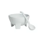 image of GET MJS04-MOD - Bugambilia Molcajete, 40-2/3 Oz, 7" x 7" x 4" White Aluminum Resin