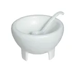 image of GET MJS06-MOD - Molcajete & Spoon Set, 30.5 Oz, 8.27"×8.27"×5.51" White Aluminum, Resin - Set