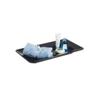 image of GET ML-10-BK Milano™ Plate 15" x 8" Rectangular Wide Rim Melamine Black Break-Resistant Safe