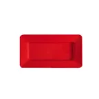 image of GET ML-10-RSP Red Sensation™ Plate, 15"L x 8"W x 3/4"H, Rim, Melamine, Red, Dishwasher Safe