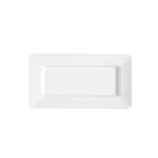 image of GET ML-10-W Milano™ Plate, 15" x 8", White Melamine, Break-Resistant, Rubber Feet