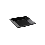 image of GET ML-102-BK Siciliano Square Plate, 6" x 6", Black, Wide Rim, Break-Resistant, BPA Free, Melamine