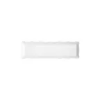 image of GET ML-113-W White Rectangular Melamine Tray 23" x 5-1/4", Scallop Edge, Rubber Feet, Dishwasher Safe