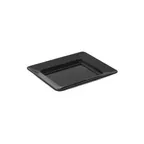 image of GET ML-12-BK Milano 12" x 12" Black Melamine Square Plate with Rubber Feet, Dishwasher Safe