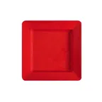 image of GET ML-12-RSP Red Sensation Plate – 12" x 12", Square Wide Rim, Melamine, BPA‑Free, Dishwasher Safe