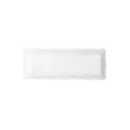 image of GET ML-128-W Bake & Brew Display Tray, 13-1/2" x 5-1/4" Rectangular White Melamine Scallop Edge NSF