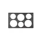 image of GET ML-161-BK Black Melamine Tile Inset 6 Cutouts for CR-0120/0150/0270/1000 Crocks NSF