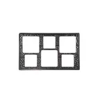 image of GET ML-162-BK Tile Inset, Black Melamine, 6 Cut Outs (2 Sizes), Dishwasher Safe, NSF