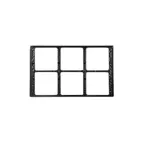image of GET ML-168-BK Tile Inset, 6 Cutouts for Crocks, Black Melamine, Break-Resistant, Dishwasher Safe, NSF